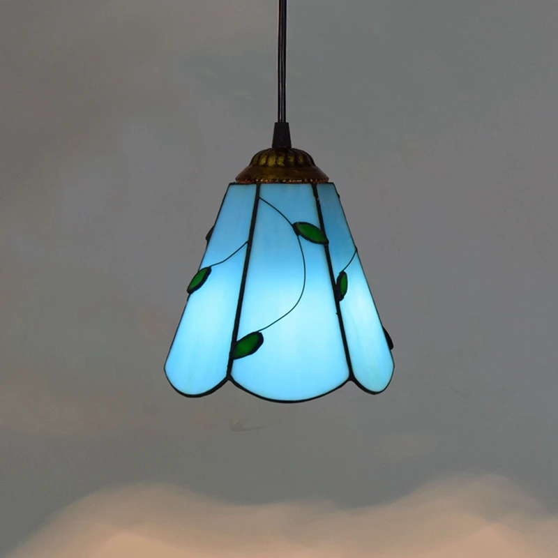 Mediterranean Blue Leaf Restaurant Art lighting Bar terrace Stained glass Aisle Small Pendant Lights E27 110-240V 6inch 15CM
Mediterranean Blue Leaf Restaurant Art lighting Bar terrace Stained glass Aisle Small Pendant Lights E27 110-240V 6inch 15CM