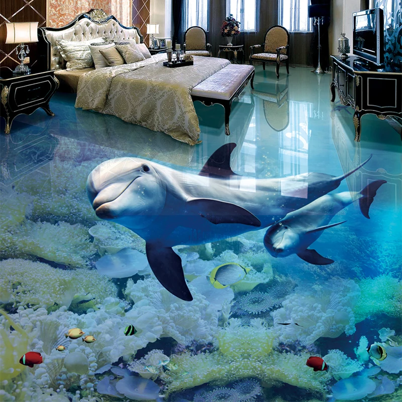 Papel De Parede 3D Floor Mural Custom Dolphin Underwater World Wallpaper For Kids Room Bathroom Wear Non-slip Waterproof Sticker
Papel De Parede 3D Floor Mural Custom Dolphin Underwater World Wallpaper For Kids Room Bathroom Wear Non-slip Waterproof Sticker