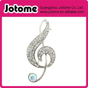 Chrome Music Note Crystal Pin Brooch 0.875 x 2.125 inches
Chrome Music Note Crystal Pin Brooch 0.875 x 2.125 inches