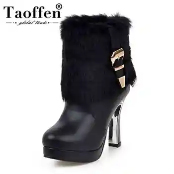 Taoffen Size 33-43 Warm Fur Shoes Women High Heels Winter Snow Boots Mid Calf Platform Shoes Plush Boots With Metal Buckle
Taoffen Size 33-43 Warm Fur Shoes Women High Heels Winter Snow Boots Mid Calf Platform Shoes Plush Boots With Metal Buckle