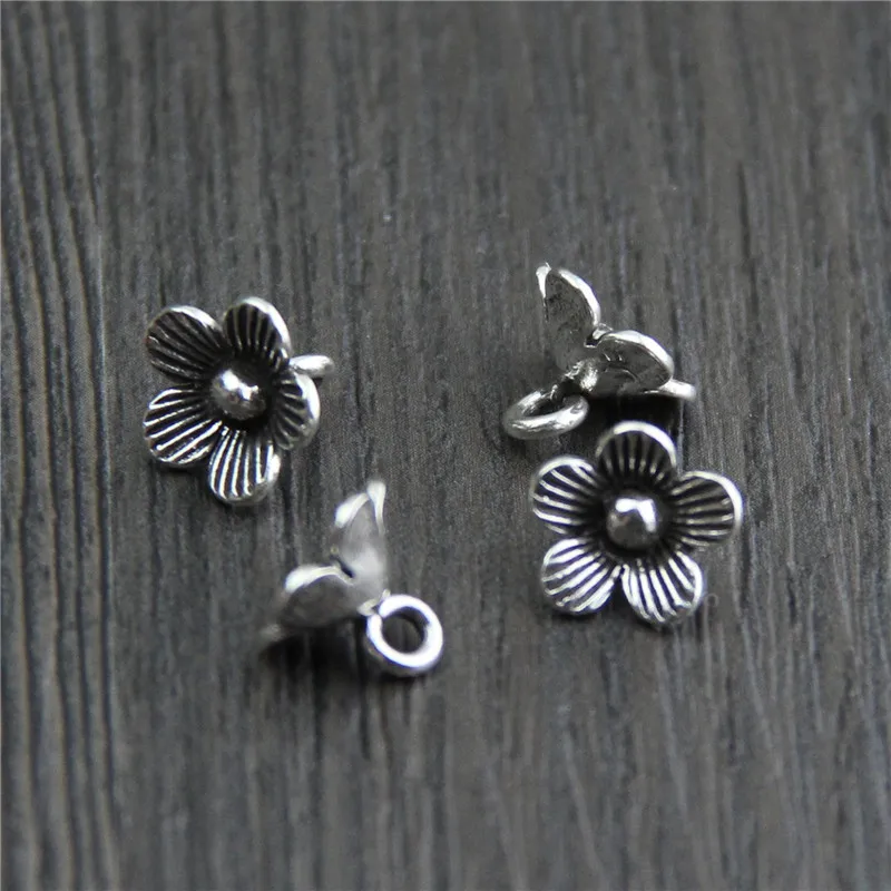 Real 925 Sterling Silver Retro Flower Charm Pendant Suit DIY Bracelet Necklace Earring Fine Jewelry Making A0224
Real 925 Sterling Silver Retro Flower Charm Pendant Suit DIY Bracelet Necklace Earring Fine Jewelry Making A0224