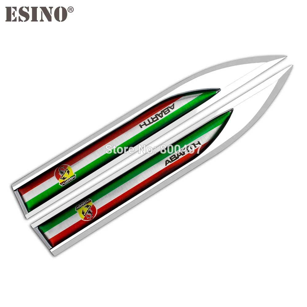 2 x Car Styling 3D Body Fender Side Metal Chrome Zinc Alloy Knife Side Emblems Badges Car Accessories For Fiat Abarth 500 Punto
2 x Car Styling 3D Body Fender Side Metal Chrome Zinc Alloy Knife Side Emblems Badges Car Accessories For Fiat Abarth 500 Punto