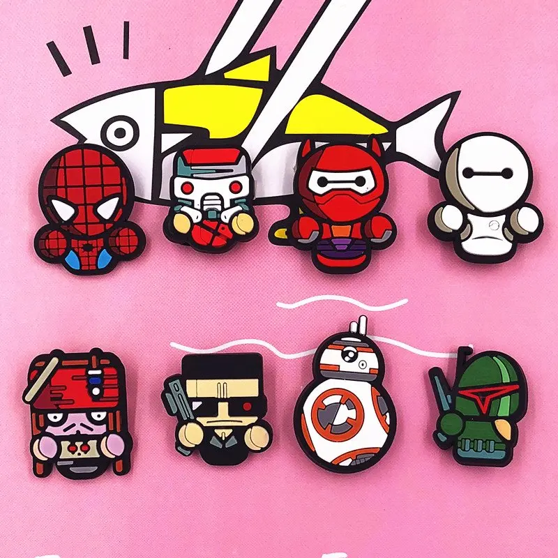 1PCS Baymax Spider man Pirate Star war Robot Icon PVC Button Pinbacks Pin on Badges Brooches clothes accessories Children favor
1PCS Baymax Spider man Pirate Star war Robot Icon PVC Button Pinbacks Pin on Badges Brooches clothes accessories Children favor