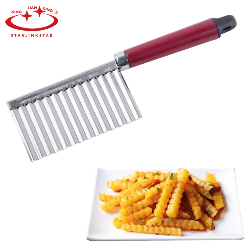 

1Pc Stainless Steel Potato Wavy Edged Knife Gadget Vegetable Fruit Potato Cutter Peeler Cooking Tools Kitchen Knives Accessories