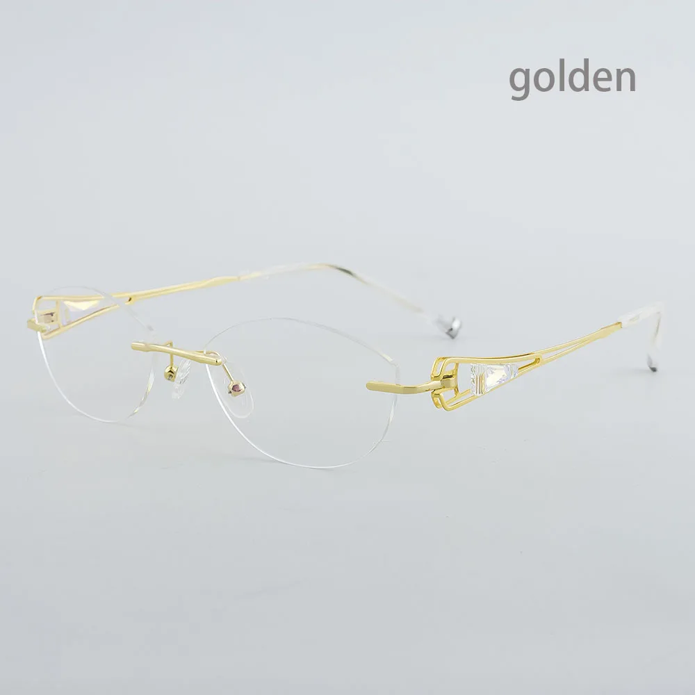 AISSUARVEY Titanium crystal luxurious Optical Frame fashion style women eyeglasses rimless golden silver eyewear brand Design
AISSUARVEY Titanium crystal luxurious Optical Frame fashion style women eyeglasses rimless golden silver eyewear brand Design