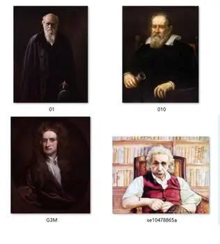 4P # TOP art - Great scientists Albert Einstein Charles Robert Darwin Isaac Newton Galileo Galilei portrait print art painting
4P # TOP art - Great scientists Albert Einstein Charles Robert Darwin Isaac Newton Galileo Galilei portrait print art painting