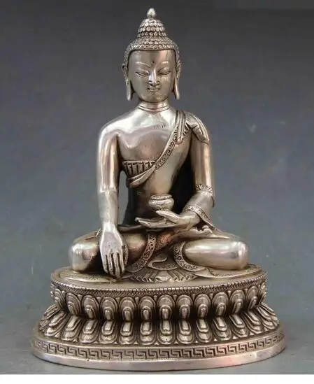 HANDWORK UNIQUE SILVER COPPER ELEPHANT 8.5" Chinese Buddhism Temple White Copper Silver Sakyamuni Tathagata Rulai Buddha
HANDWORK UNIQUE SILVER COPPER ELEPHANT 8.5" Chinese Buddhism Temple White Copper Silver Sakyamuni Tathagata Rulai Buddha