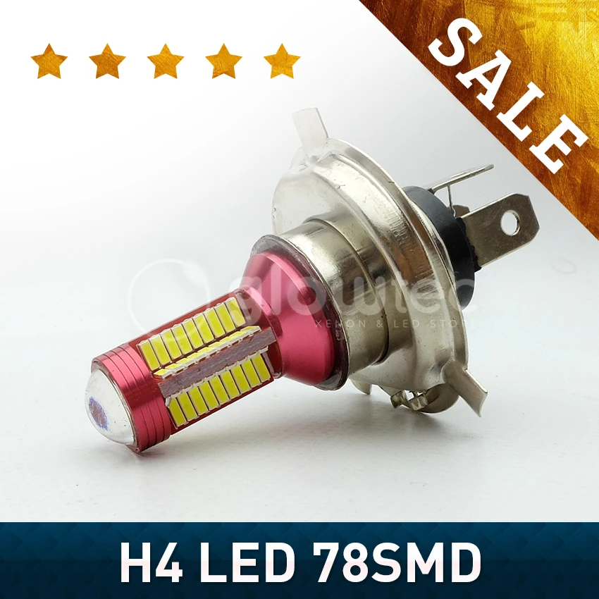 WHOLESALE 1pc H4 78 SMD 4014 12V Led Super Bright 78smd Headlight Bulb External Day Running Light Front Fog Lights GLOWTEC
WHOLESALE 1pc H4 78 SMD 4014 12V Led Super Bright 78smd Headlight Bulb External Day Running Light Front Fog Lights GLOWTEC