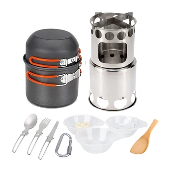 Camping Cookware Kit Outdoor Portable Windproof Wood Stove Camping Tableware Picnic Set Bowls Spoon Fork Cutter Cooking Tools
Camping Cookware Kit Outdoor Portable Windproof Wood Stove Camping Tableware Picnic Set Bowls Spoon Fork Cutter Cooking Tools