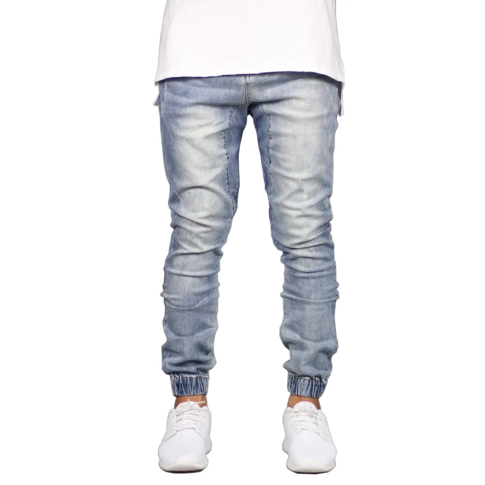 Мужские джинсы джоггеры модные Стрейчевые Джоггеры в стиле хип хоп Y5036|denim joggers|man