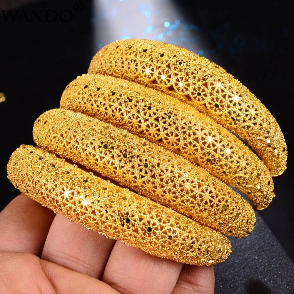 WANDO 4pcs/lot Gold-Colour Ethnic Dubai Ethiopian Bracelets Bangles for Women African Wedding Jewelry Party Gifts Ramadan B67
WANDO 4pcs/lot Gold-Colour Ethnic Dubai Ethiopian Bracelets Bangles for Women African Wedding Jewelry Party Gifts Ramadan B67