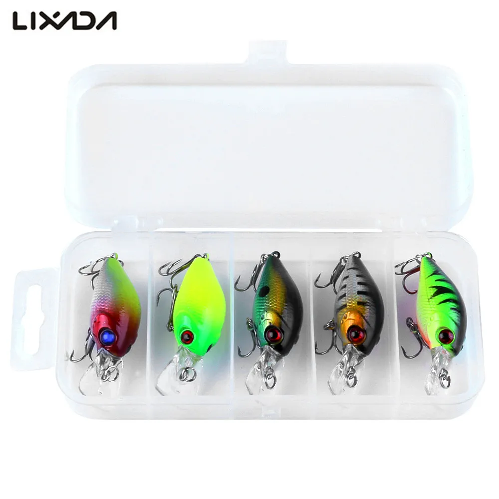 Lixada 5PC/lot 5cm/4.2g Fishing Lure Kit Floating Artificial Bait Crankbait Set Treble Hook Swim Bait with Fishing Tackle Box
Lixada 5PC/lot 5cm/4.2g Fishing Lure Kit Floating Artificial Bait Crankbait Set Treble Hook Swim Bait with Fishing Tackle Box
