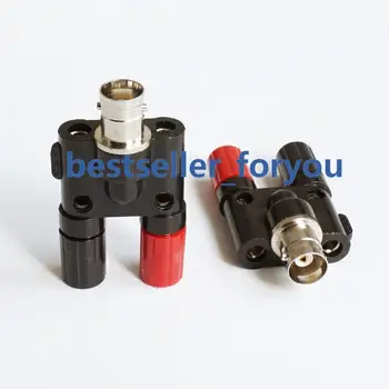 1Pcs BNC female to two dual 4mm Banana binding post jack connector Adapter
1Pcs BNC female to two dual 4mm Banana binding post jack connector Adapter
