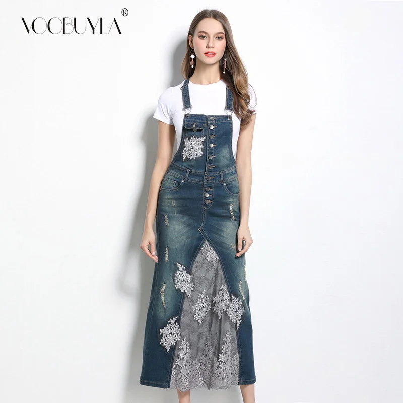 Voobuyla Fashion Maxi Denim Dress Summer Women Crystal Lace Patchwork Jeans Dresses Female Jeans Long Dress With Shirt 2PCS Set
Voobuyla Fashion Maxi Denim Dress Summer Women Crystal Lace Patchwork Jeans Dresses Female Jeans Long Dress With Shirt 2PCS Set