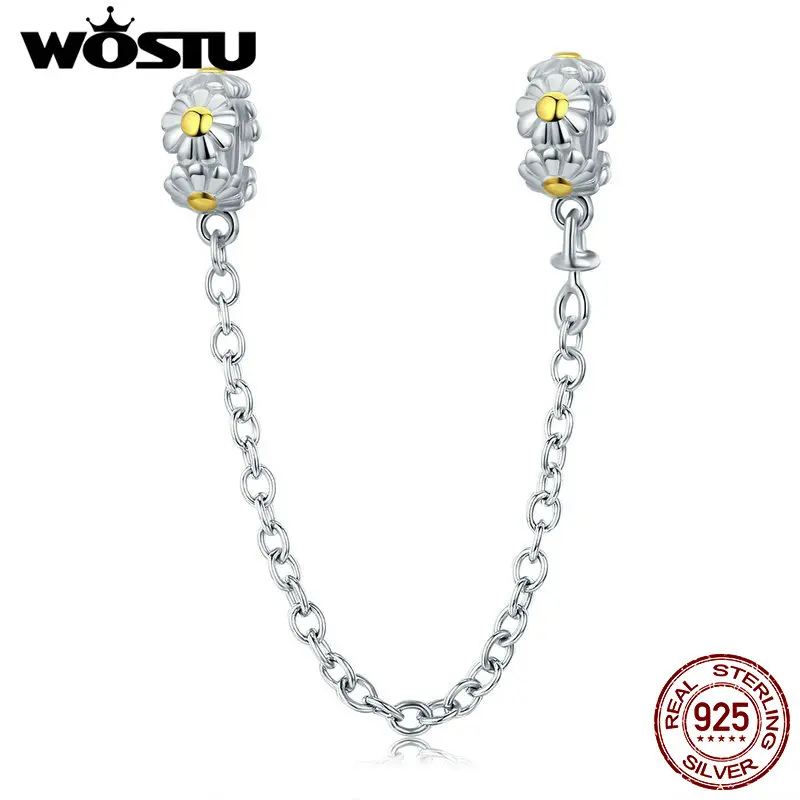 WOSTU Jewelry Making 925 Sterling Silver Fashion Daisy Flower Safety Chain Fit For Original Bracelet Bangles Fine Jewelry BKC618
WOSTU Jewelry Making 925 Sterling Silver Fashion Daisy Flower Safety Chain Fit For Original Bracelet Bangles Fine Jewelry BKC618