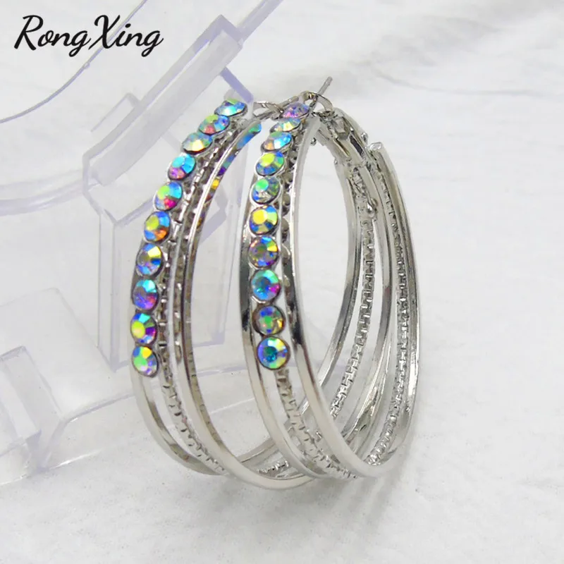 RongXing Hyperbole Rainbow Crystal Big Circle Round Hoop Earrings For Women Gold Filled Punk Oversized Earrings Hip Hop Jewelry
RongXing Hyperbole Rainbow Crystal Big Circle Round Hoop Earrings For Women Gold Filled Punk Oversized Earrings Hip Hop Jewelry