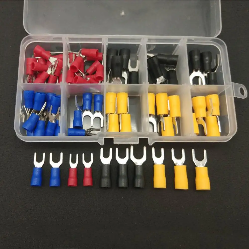 (80PCS 10Kinds) fork terminal Copper Crimp Connector Insulated Cord fork End Terminal set Wire terminals connector
(80PCS 10Kinds) fork terminal Copper Crimp Connector Insulated Cord fork End Terminal set Wire terminals connector