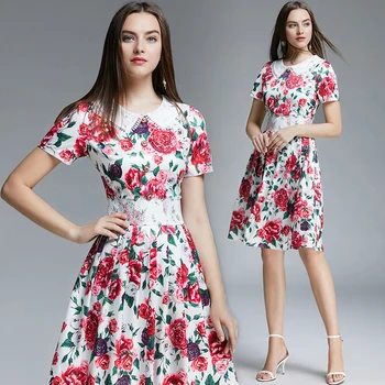 womens woman ladies Designer summer cute printed rose Patchwork lace runway slim office work party Casual dress wear for women
womens woman ladies Designer summer cute printed rose Patchwork lace runway slim office work party Casual dress wear for women