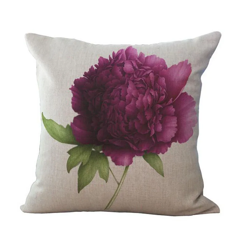 18" Pillowcase 3D Rose Printed Cushions Linen Cushion Cover Throw Pillow Case For Living Room Bed Room Flower Peony Small Fresh 11