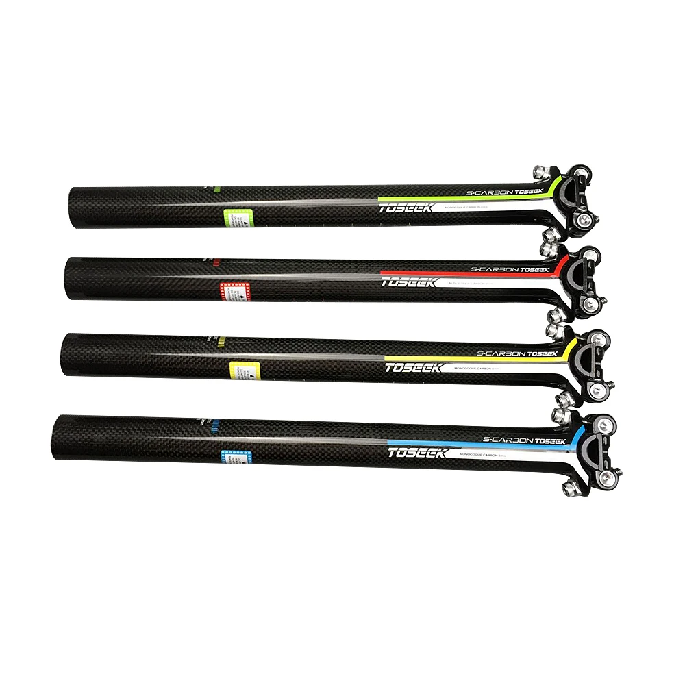 TOSEEK Carbon Bicycle Seatpost Road/Mtb bike Seat Post 3K Gloss 27.2/30.8/31.6*350/400mm Red/Blue/Green/Yellow Seat Tube
TOSEEK Carbon Bicycle Seatpost Road/Mtb bike Seat Post 3K Gloss 27.2/30.8/31.6*350/400mm Red/Blue/Green/Yellow Seat Tube