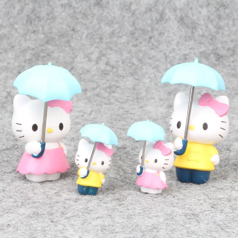 Disney Hello Kitty Figures with umbrella PVC Action Figure Toys KT Cat Toy 4Pcs/Set 4-6cm Christmas Gift For Child
Disney Hello Kitty Figures with umbrella PVC Action Figure Toys KT Cat Toy 4Pcs/Set 4-6cm Christmas Gift For Child
