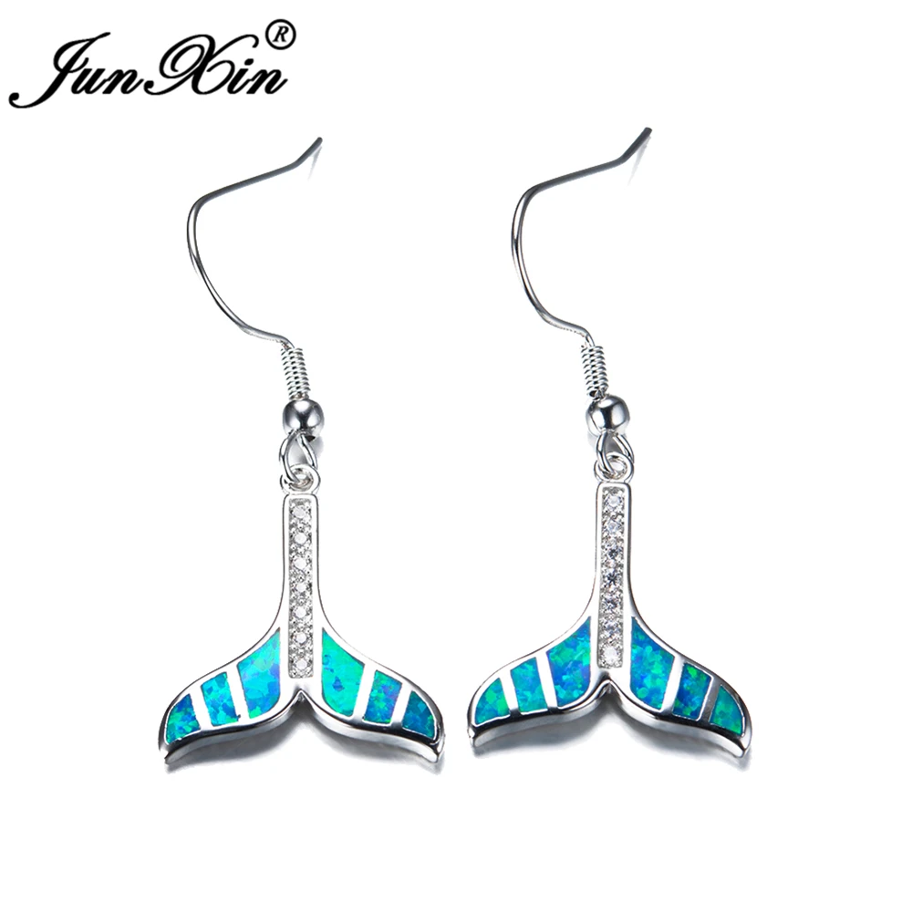 JUNXIN New Fashion Jewelry Women Drop Earring Blue Opal Earrings 925 Sterling Silver Filled Long Dangle Earrings For Women
JUNXIN New Fashion Jewelry Women Drop Earring Blue Opal Earrings 925 Sterling Silver Filled Long Dangle Earrings For Women