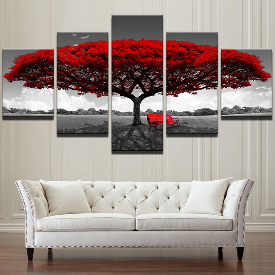 HD Printed Modern Living Room Frame Modular 5 Panel Red Tree Scenery Painting Wall Art Poster Home Decoration Canvas Pictures
HD Printed Modern Living Room Frame Modular 5 Panel Red Tree Scenery Painting Wall Art Poster Home Decoration Canvas Pictures