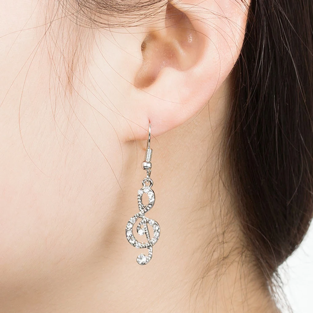 Girl Music Notation Rhinestone Stud Eardrops Unsymmetrical Earrings Lady Women Danglers for Students
Girl Music Notation Rhinestone Stud Eardrops Unsymmetrical Earrings Lady Women Danglers for Students