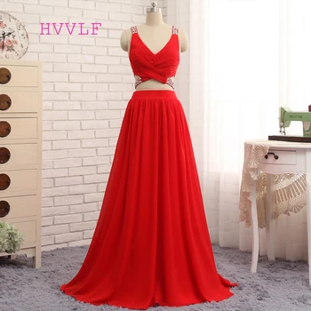 Open Back HVVLF 2019 Prom Dresses A-line V-neck Floor Length Chiffon Bead Two Pieces Prom Gown Evening Dresses Evening Gown
Open Back HVVLF 2019 Prom Dresses A-line V-neck Floor Length Chiffon Bead Two Pieces Prom Gown Evening Dresses Evening Gown