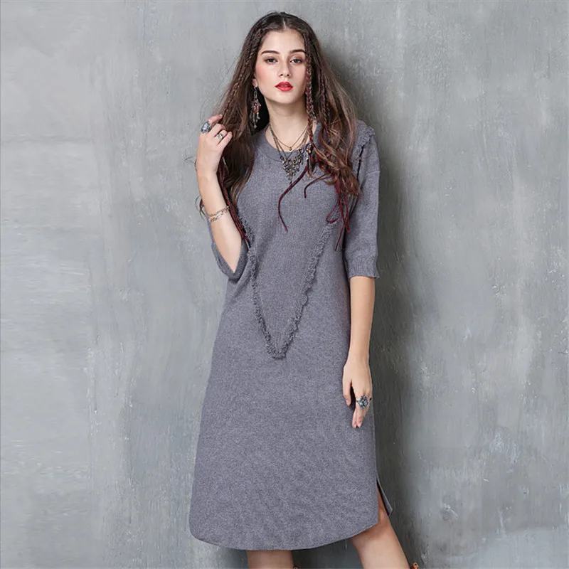 Vintage Autumn Sweater Dress 2017 New Wool Vestidos O-Neck Skinny Knitting Half Sleeve Vestido Feminino Women Long Dresses
Vintage Autumn Sweater Dress 2017 New Wool Vestidos O-Neck Skinny Knitting Half Sleeve Vestido Feminino Women Long Dresses