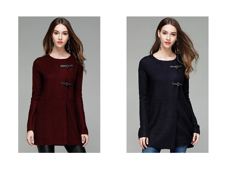 2018 Europe and the United States new large size European and American women's knitted cardigan sweater women's coat sweater (5)
