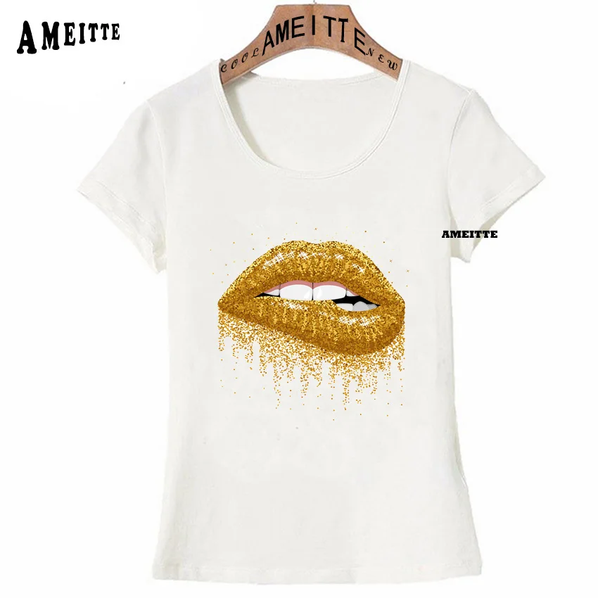 New Harajuku Make Up Aesthetics T-shirt Sexy Lips Gold Glitter Print Women T-Shirt Fashion Casual Couple Tops Girl Casual Tees
New Harajuku Make Up Aesthetics T-shirt Sexy Lips Gold Glitter Print Women T-Shirt Fashion Casual Couple Tops Girl Casual Tees