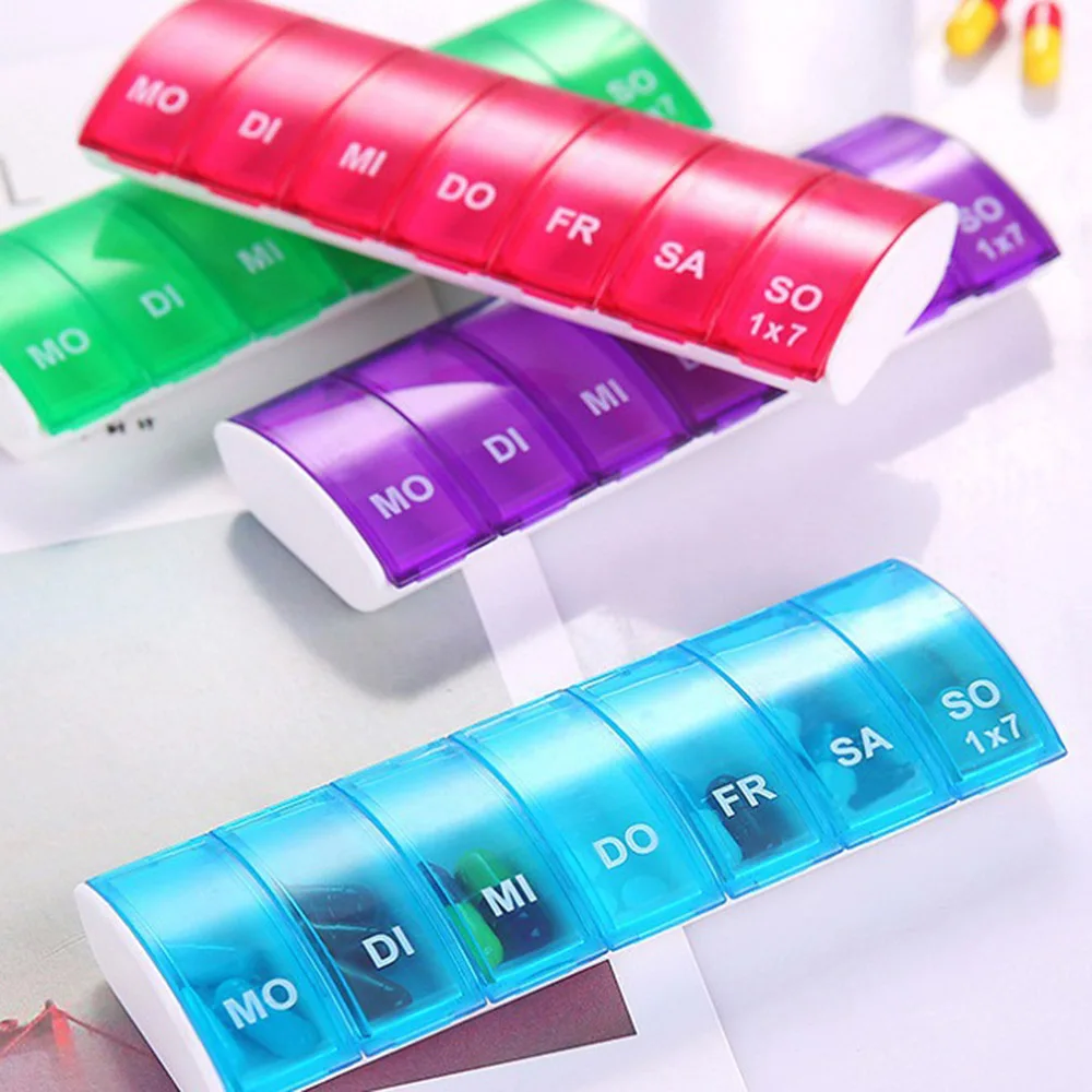 Portable 7 Days Weekly Pill Organizer Tablet Pill Storage Box Splitters Pills Storage Container Health Care Tool
Portable 7 Days Weekly Pill Organizer Tablet Pill Storage Box Splitters Pills Storage Container Health Care Tool