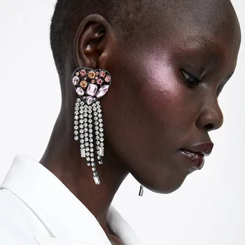 Vedawas New Design Crystal Tassel Drop Dangle Earrings for Women Jewelry Accessories Trendy Pendientes Wholesale xg2730
Vedawas New Design Crystal Tassel Drop Dangle Earrings for Women Jewelry Accessories Trendy Pendientes Wholesale xg2730