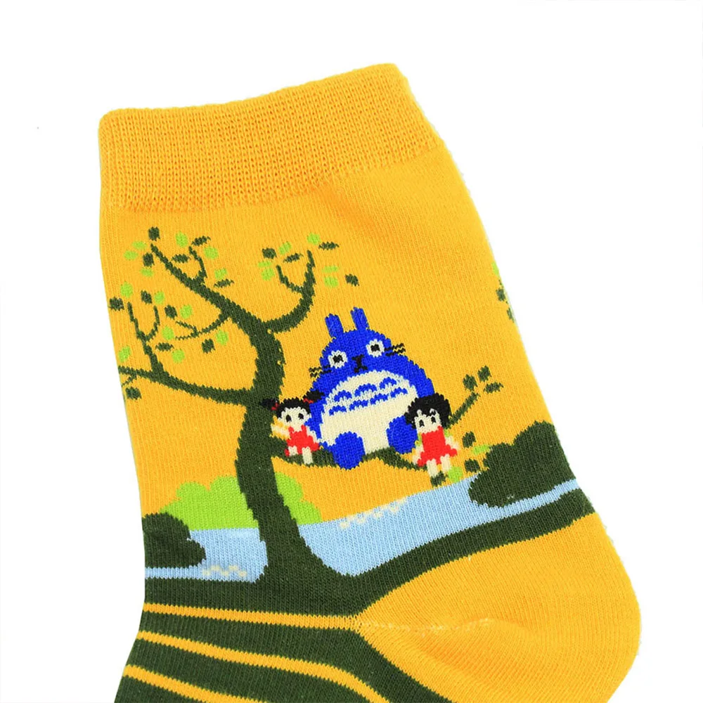 Cute Cartoon Spirited Away Ghibli Miyazaki Anime Women Cotton Socks Harajuku Character Totoro Stripes Funny Crew Socks Le68240