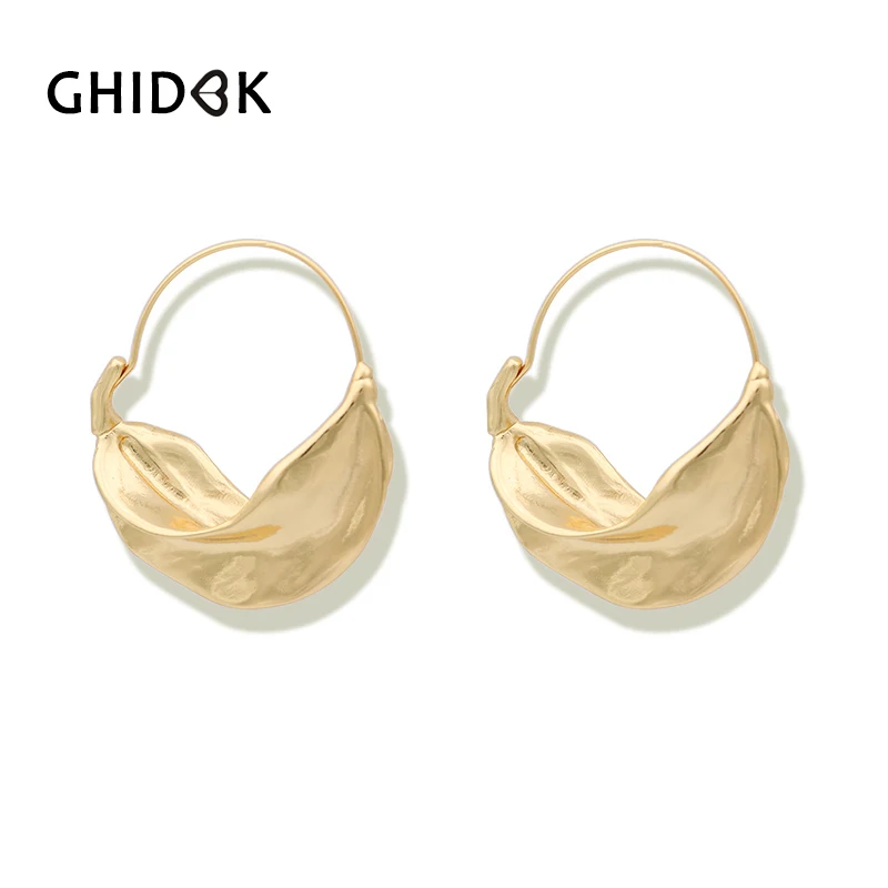 GHIDBK New Original Irregular Leaf Metal Big Hoop Earrings for Women Bohemia Brass Earrings Hoops Statement Minimalist Earrings
GHIDBK New Original Irregular Leaf Metal Big Hoop Earrings for Women Bohemia Brass Earrings Hoops Statement Minimalist Earrings