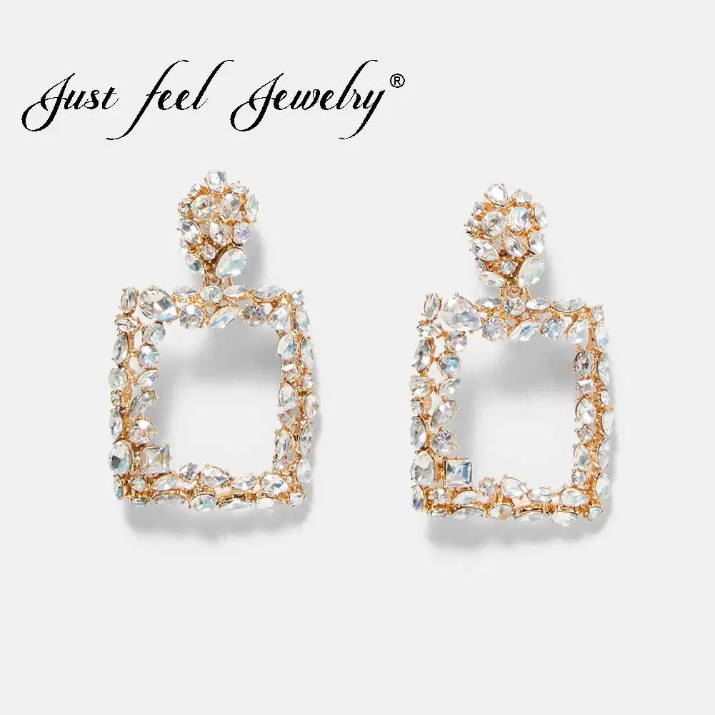 JUST FEEL Square Crystal Dangle Earrings Gold Color Fashion ZA Vintage Statement Bride Party Drop Earring 2018 For Women Jewelry
JUST FEEL Square Crystal Dangle Earrings Gold Color Fashion ZA Vintage Statement Bride Party Drop Earring 2018 For Women Jewelry