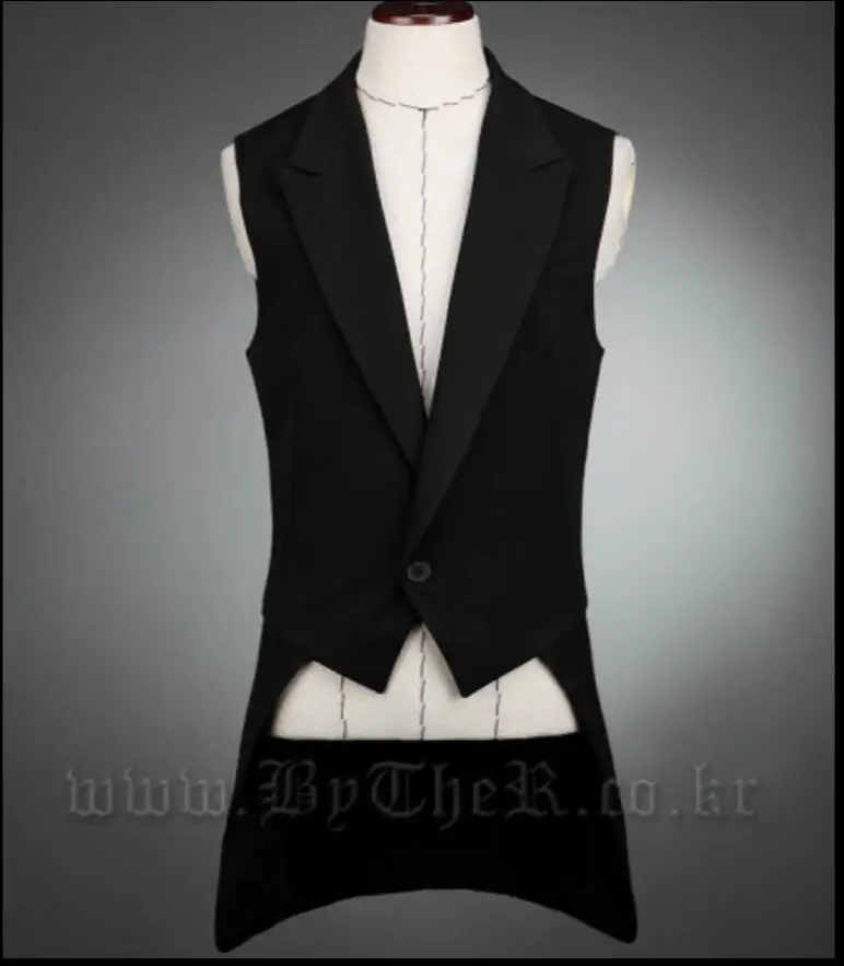 Image M 5XL Korea New men Singer Slim suits vest personality non mainstream irregular novelty tuxedo vest costume plus size clothing