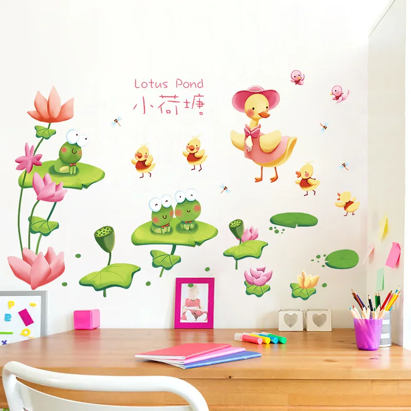 Green lotus pond wall stickers red lotus flower frog duck kids room baby bedroom living room wall decoration diy removable decal
Green lotus pond wall stickers red lotus flower frog duck kids room baby bedroom living room wall decoration diy removable decal