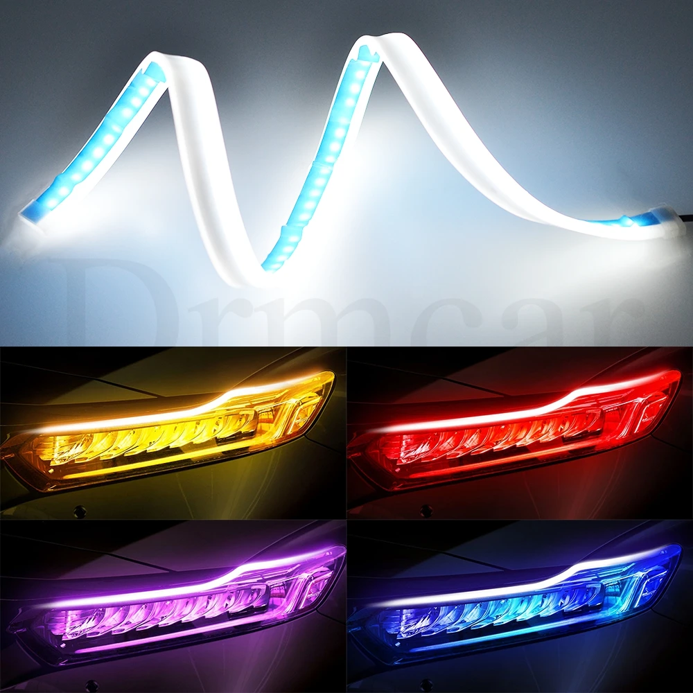 2pcs 30cm/45cm/60cm Flexible LED Strip Light Waterproof Slim Turn Signal Yellow Flowing Day time Running Lights DC 12V 
2pcs 30cm/45cm/60cm Flexible LED Strip Light Waterproof Slim Turn Signal Yellow Flowing Day time Running Lights DC 12V
