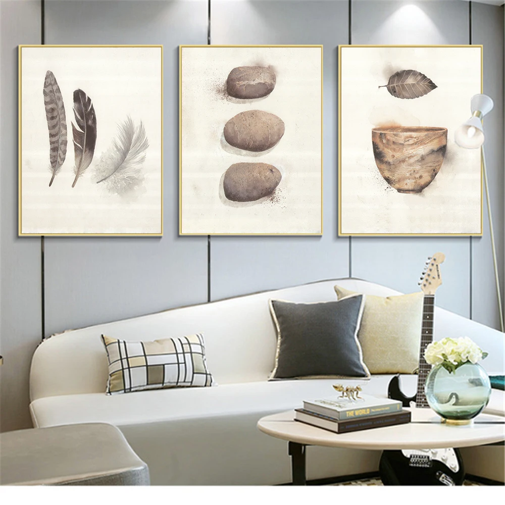 Nordic-Minimalista-Pintura-Da-Lona-Pena-Pedra-Posters-and-Prints-Pop-Art-Parede-Pictures-para-Sala