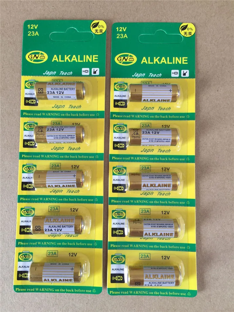 10pcs/2pack 23A Batteries 12V Alarm-Remote Primary Dry Alkaline Battery 21/23 23GA A23 A-23 GP23A RV08 LRV08 E23A V23GA
10pcs/2pack 23A Batteries 12V Alarm-Remote Primary Dry Alkaline Battery 21/23 23GA A23 A-23 GP23A RV08 LRV08 E23A V23GA