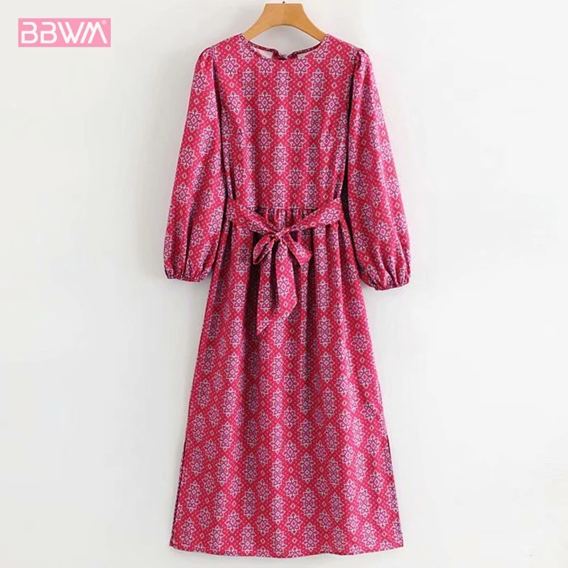 Round Neck Tie Waist Print Long Sleeve Women's Dresses Geometric Ethnic Style Long Section 2019 Summer Seaside Holiday Female
Round Neck Tie Waist Print Long Sleeve Women's Dresses Geometric Ethnic Style Long Section 2019 Summer Seaside Holiday Female