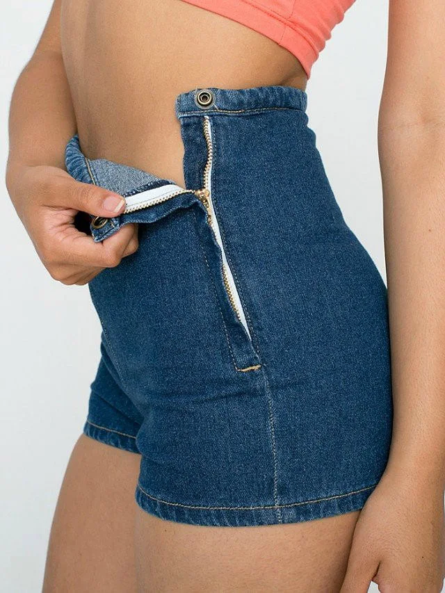 New Sexy Women Denim Shorts Slim High Waist Jeans Denim Tap Short Hot Shorts Tight A Side