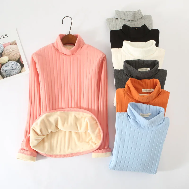 Autumn Winter Women Thick Velvet T Shirt Turtleneck Warm Long Sleeve T-Shirts Tees Cotton Bottoming Shirt Tops Underwear RH1528
Autumn Winter Women Thick Velvet T Shirt Turtleneck Warm Long Sleeve T-Shirts Tees Cotton Bottoming Shirt Tops Underwear RH1528