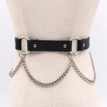 2019 New Street Women Punk Tassel Metal Chain Black Leather Symphony Waist Belt Casual Travel Men Rivet Chest Belt Accessories
2019 New Street Women Punk Tassel Metal Chain Black Leather Symphony Waist Belt Casual Travel Men Rivet Chest Belt Accessories