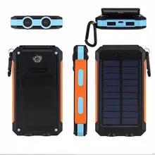 New Portable Solar Power Bank 12000mAh Compass Waterproof External Charging Battery with LED Light Universal Outdoor for iphone