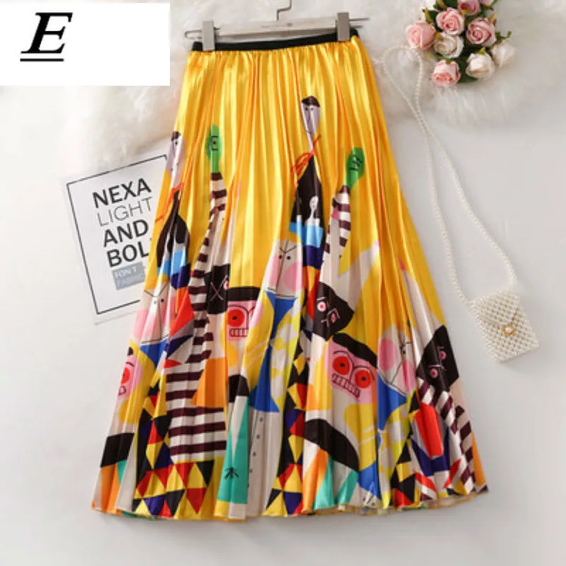 2019 Europe Christmas Cartoon Pattern Pleated Skirt Women High Street Mid-Calf High Waisted Elastic Yellow Skirts Party Holiday
2019 Europe Christmas Cartoon Pattern Pleated Skirt Women High Street Mid-Calf High Waisted Elastic Yellow Skirts Party Holiday