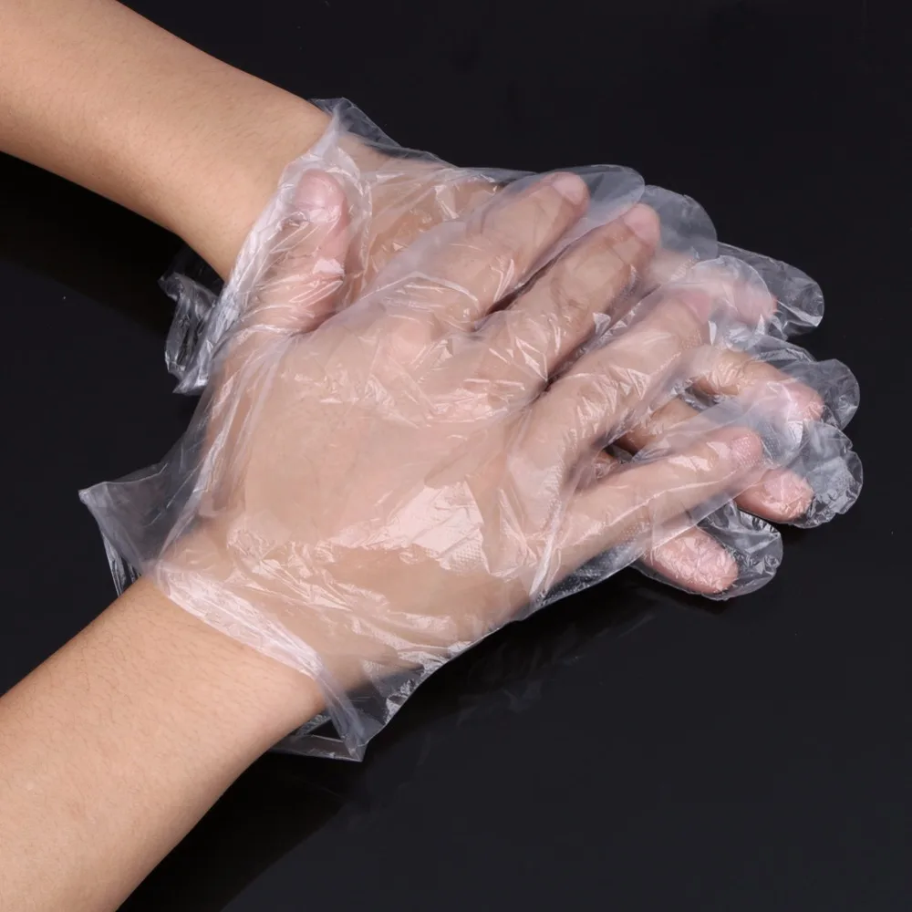 Image V1NF Lot of 100 Disposable PE Garden Home Restaurant BBQ Plastic Multifuction Gloves Free Shipping