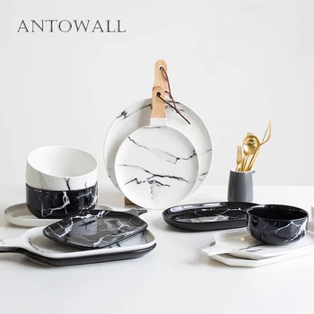 ANTOWALL Marbled Ceramic Dinnerware Cake Steak Plate Western Food Snack Bread Dessert Tray Rice Bowl Noodle Bowl
ANTOWALL Marbled Ceramic Dinnerware Cake Steak Plate Western Food Snack Bread Dessert Tray Rice Bowl Noodle Bowl